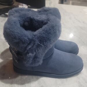 Juicy Couture Blue Faux Fur Winter Boots
